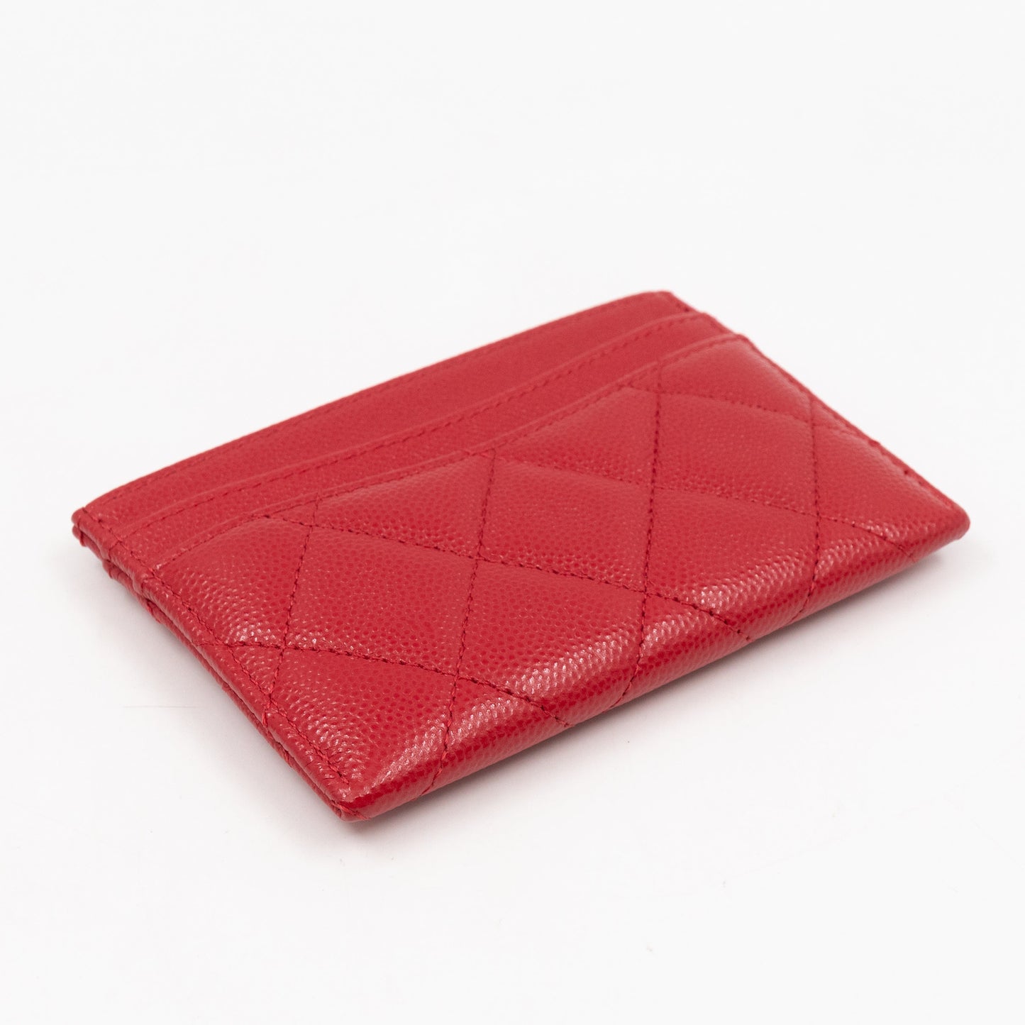 Classic  Holder Red Caviar Leather