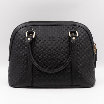 Dome Shoulder Bag Microguccissima Black Leather