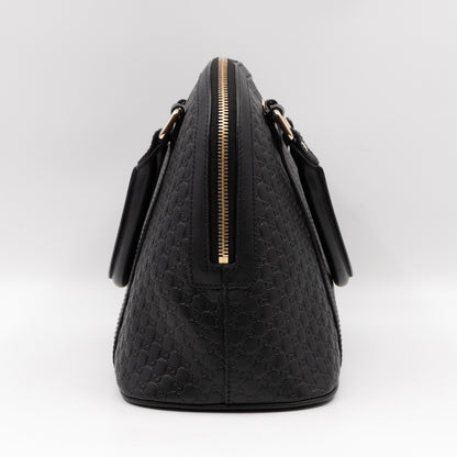 Dome Shoulder Bag Microguccissima Black Leather