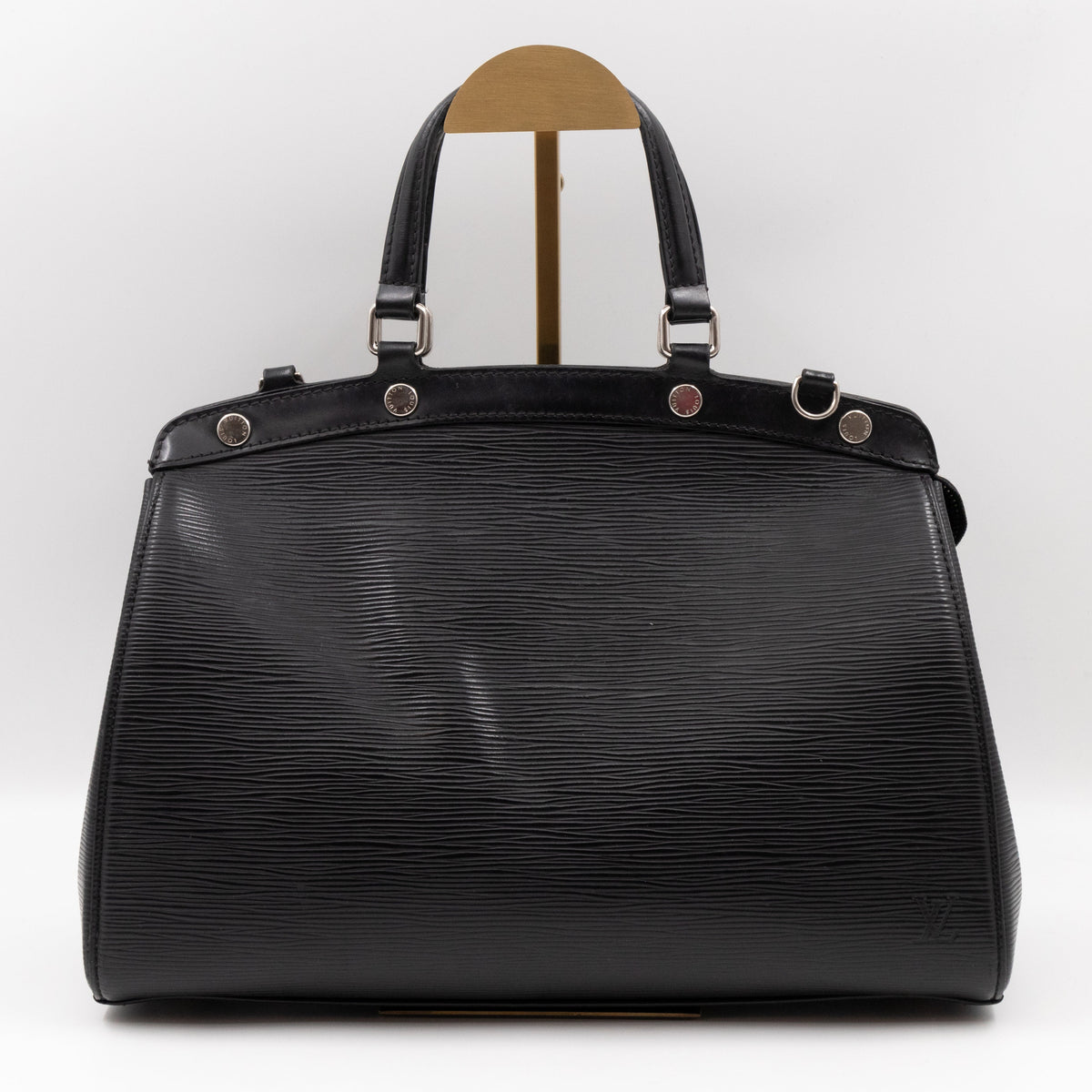 Brea MM Black Epi Leather with Rouge Silver Charm
