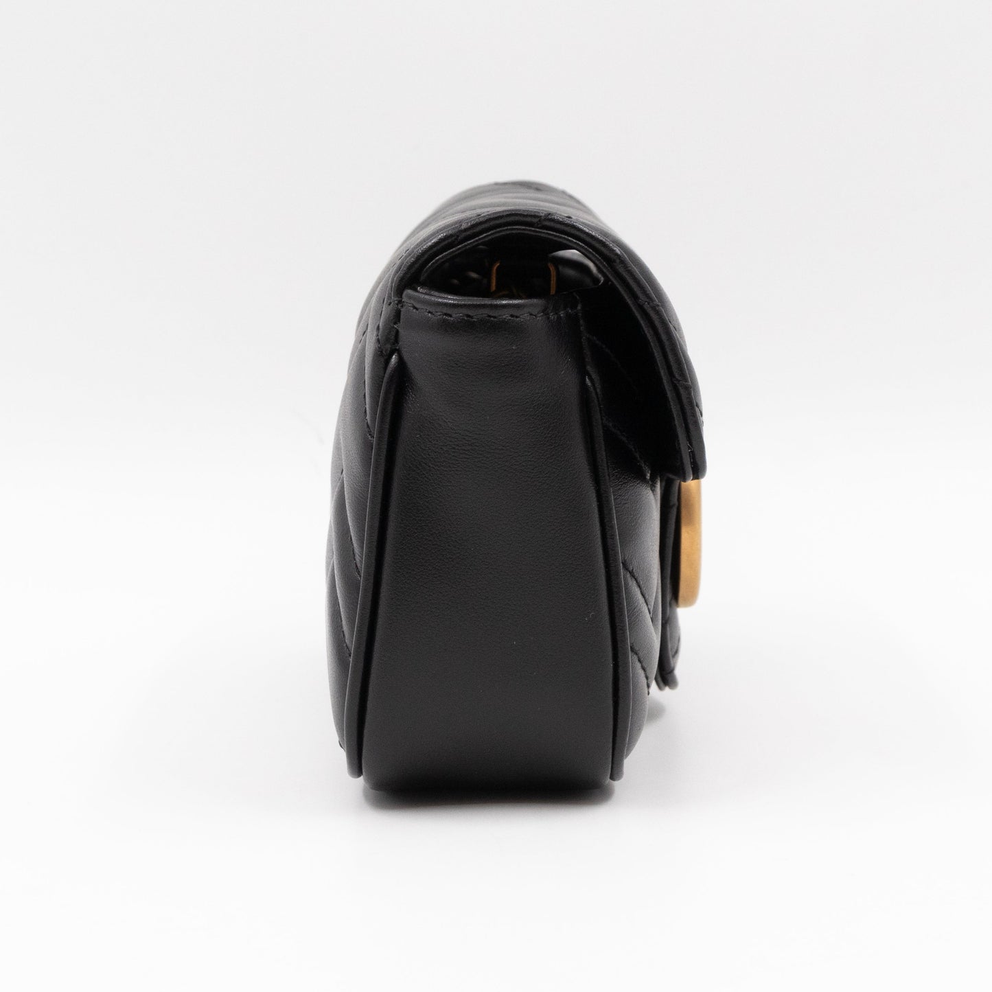 GG Marmont Flap Matelassé Super Mini Black Leather