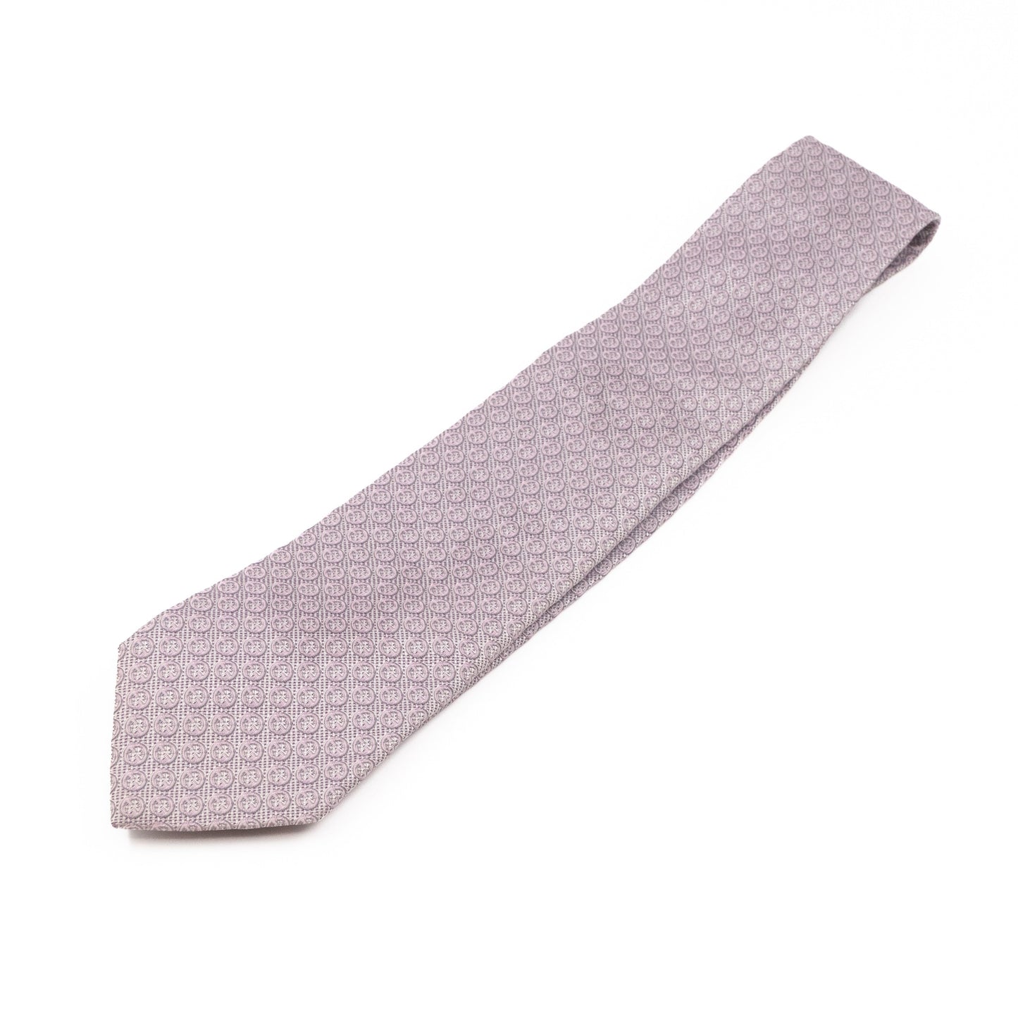 Silk Jacquard Tie Grey & Pink