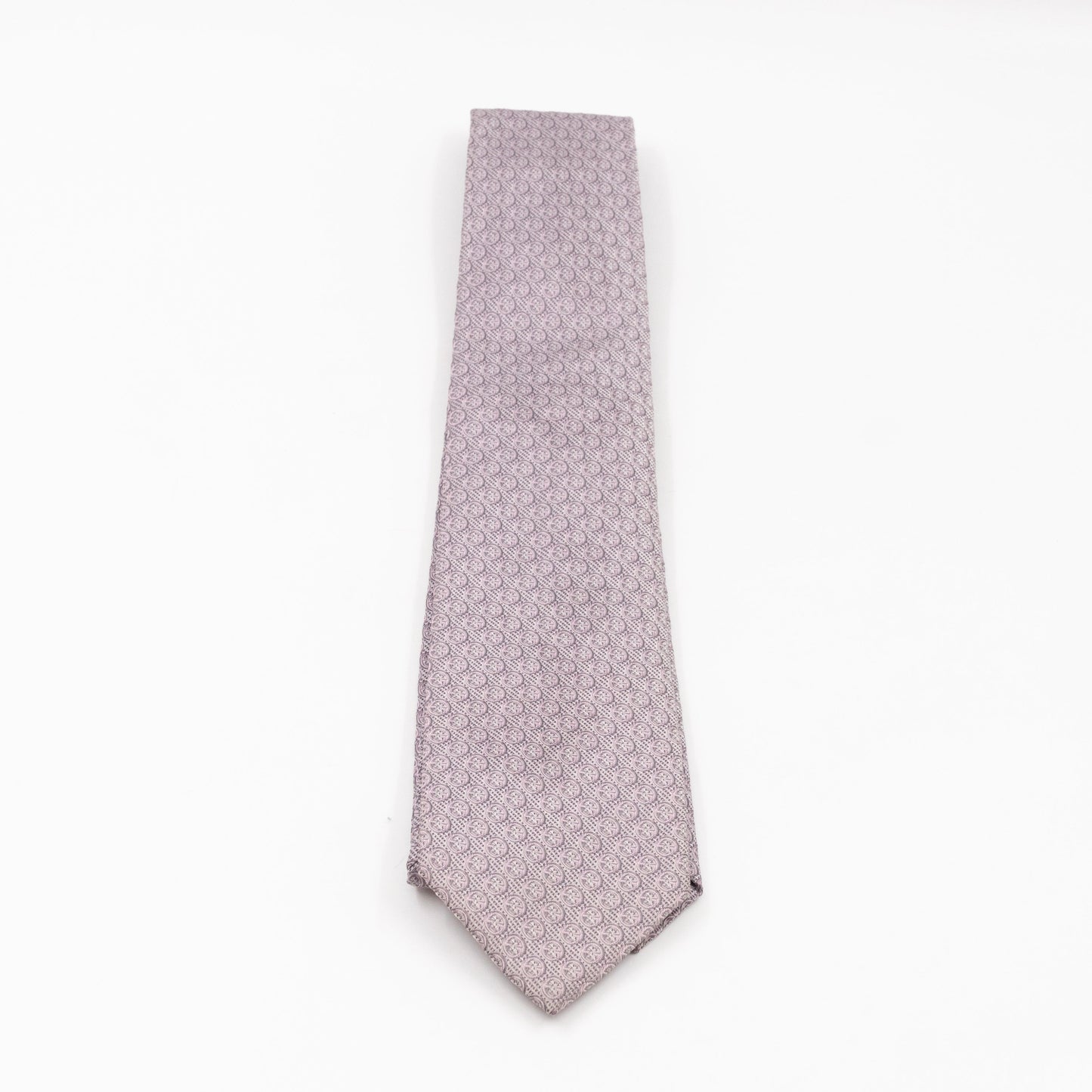Silk Jacquard Tie Grey & Pink