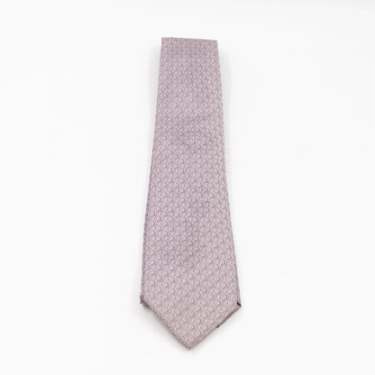 Silk Jacquard Tie Grey & Pink