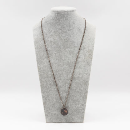 Lion Head Necklace Aged Palladium