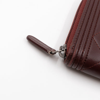 Boy Long Zipped Wallet Burgundy