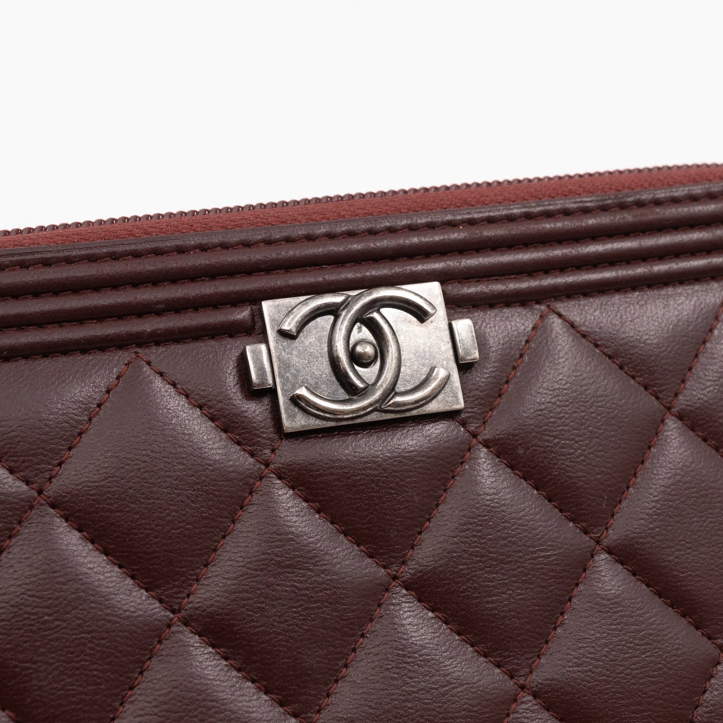 Boy Long Zipped Wallet Burgundy