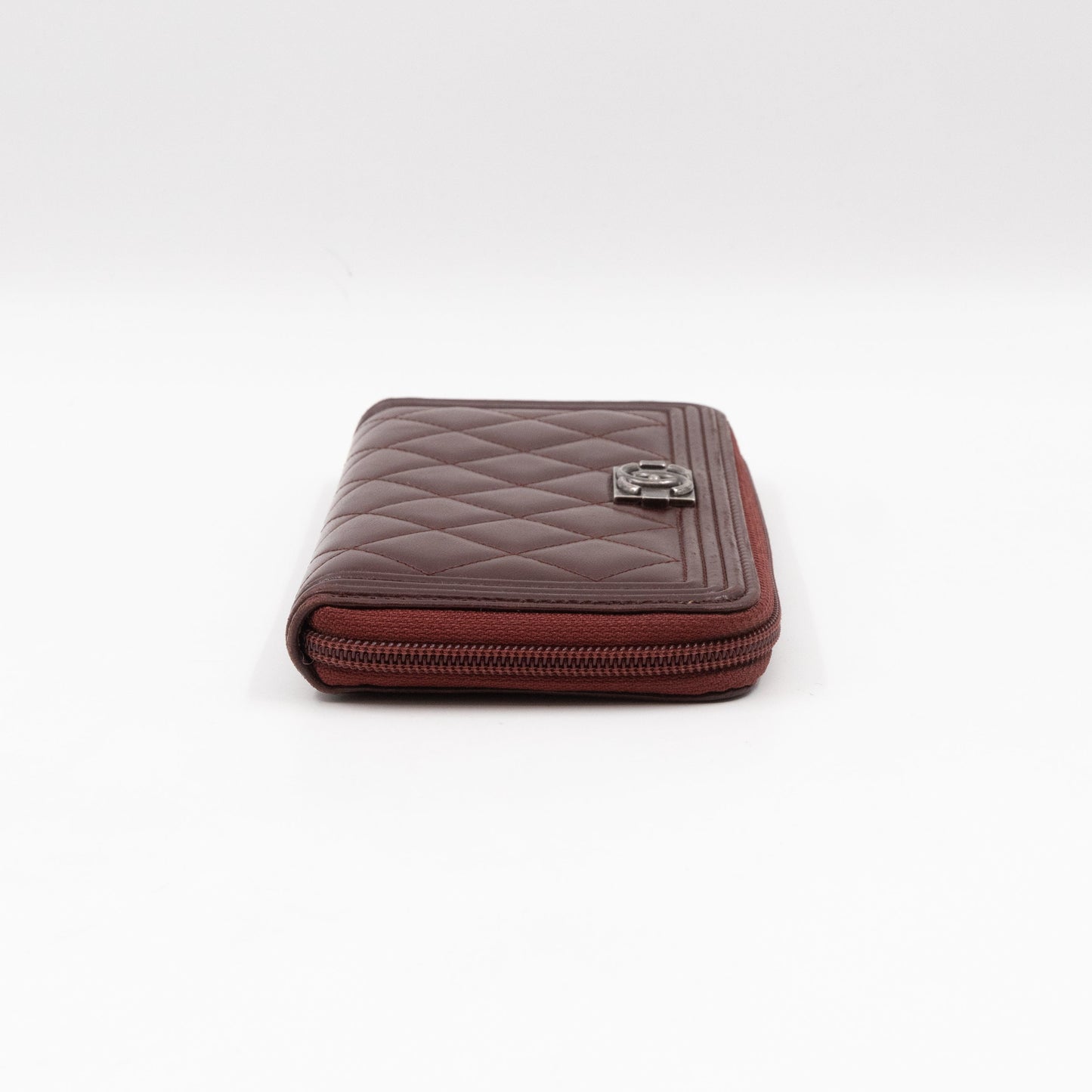 Boy Long Zipped Wallet Burgundy