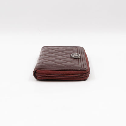 Boy Long Zipped Wallet Burgundy