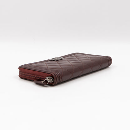 Boy Long Zipped Wallet Burgundy