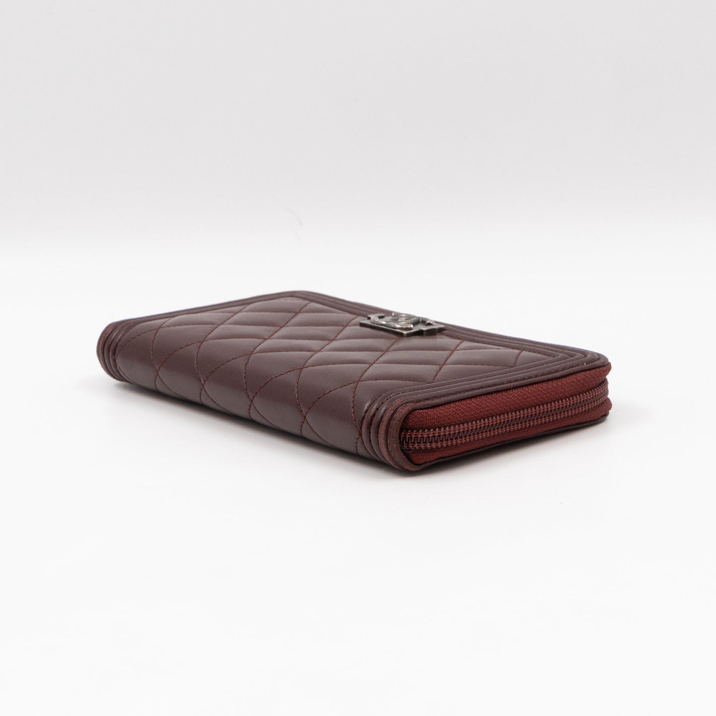 Boy Long Zipped Wallet Burgundy