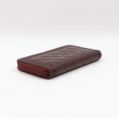 Boy Long Zipped Wallet Burgundy