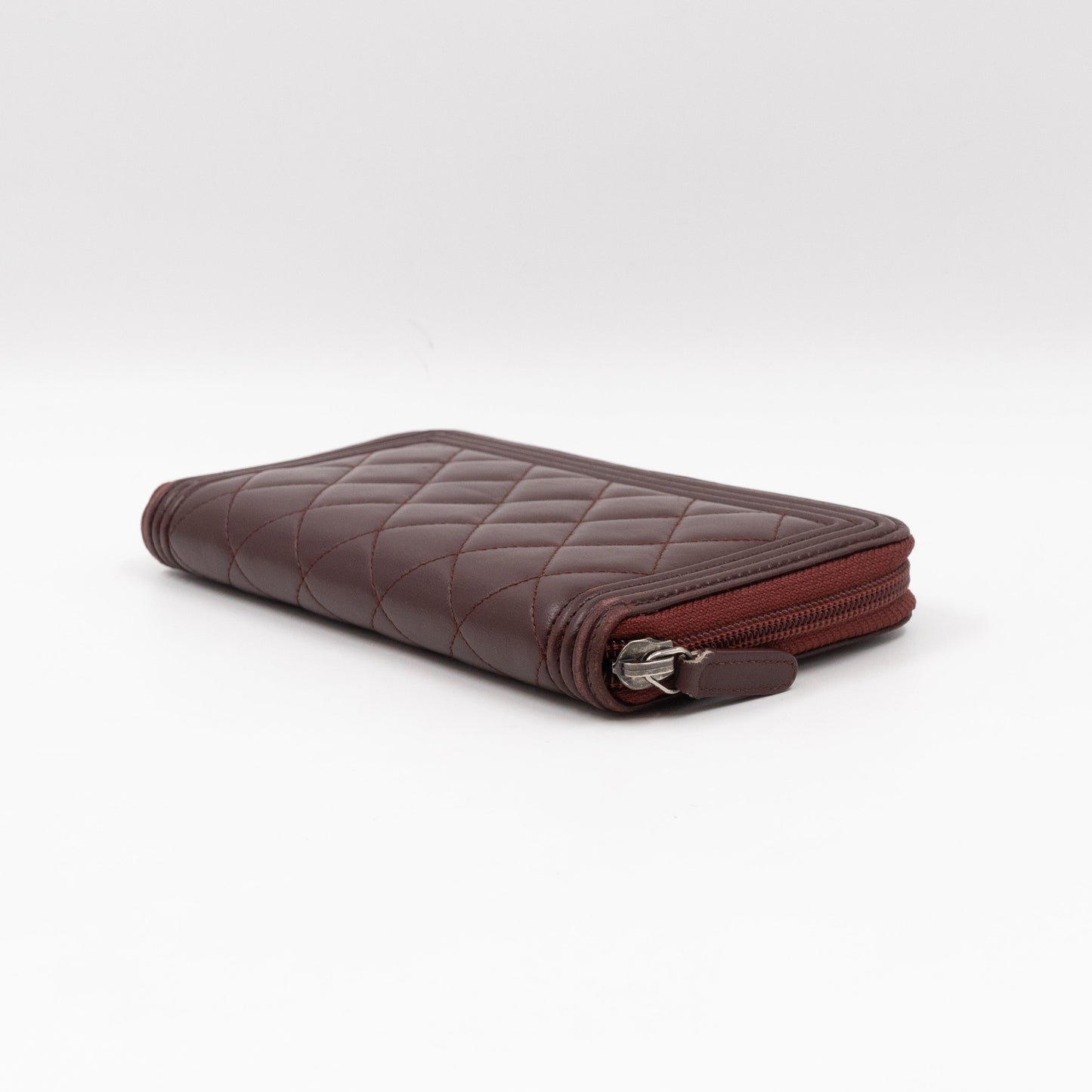 Boy Long Zipped Wallet Burgundy