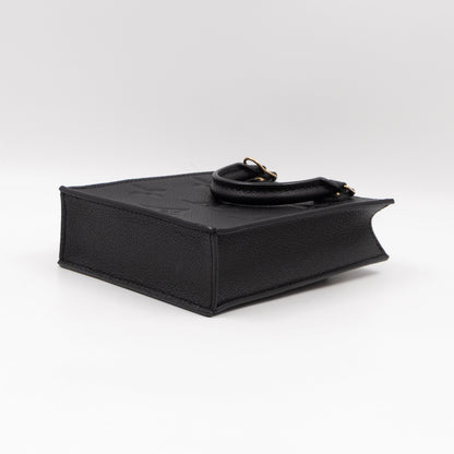 Louis-vuitton Petit Sac Plat Black Monogram Empreinte Leather