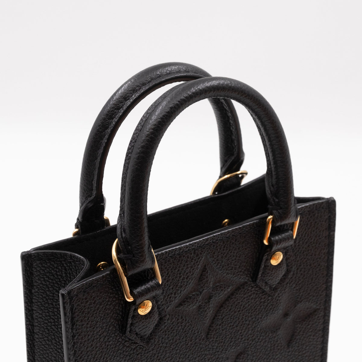 Louis-vuitton Petit Sac Plat Black Monogram Empreinte Leather