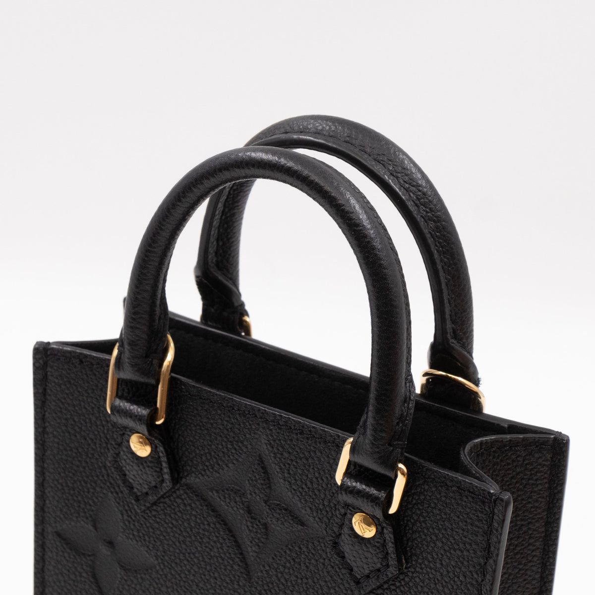 Louis-vuitton Petit Sac Plat Black Monogram Empreinte Leather