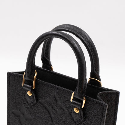Louis-vuitton Petit Sac Plat Black Monogram Empreinte Leather