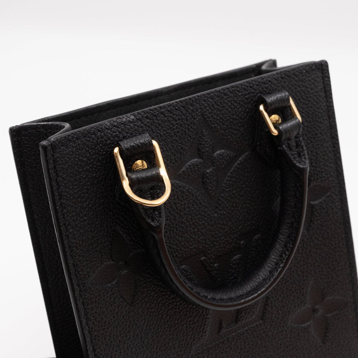 Louis-vuitton Petit Sac Plat Black Monogram Empreinte Leather