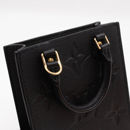 Louis-vuitton Petit Sac Plat Black Monogram Empreinte Leather