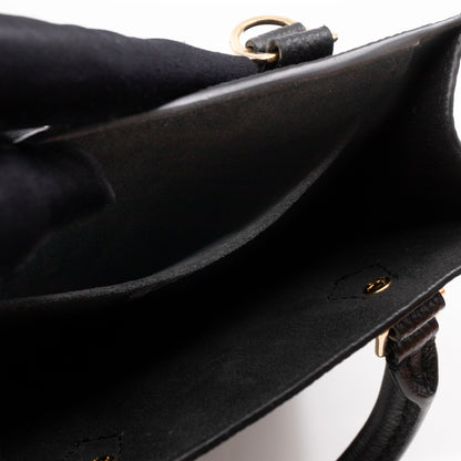 Louis-vuitton Petit Sac Plat Black Monogram Empreinte Leather