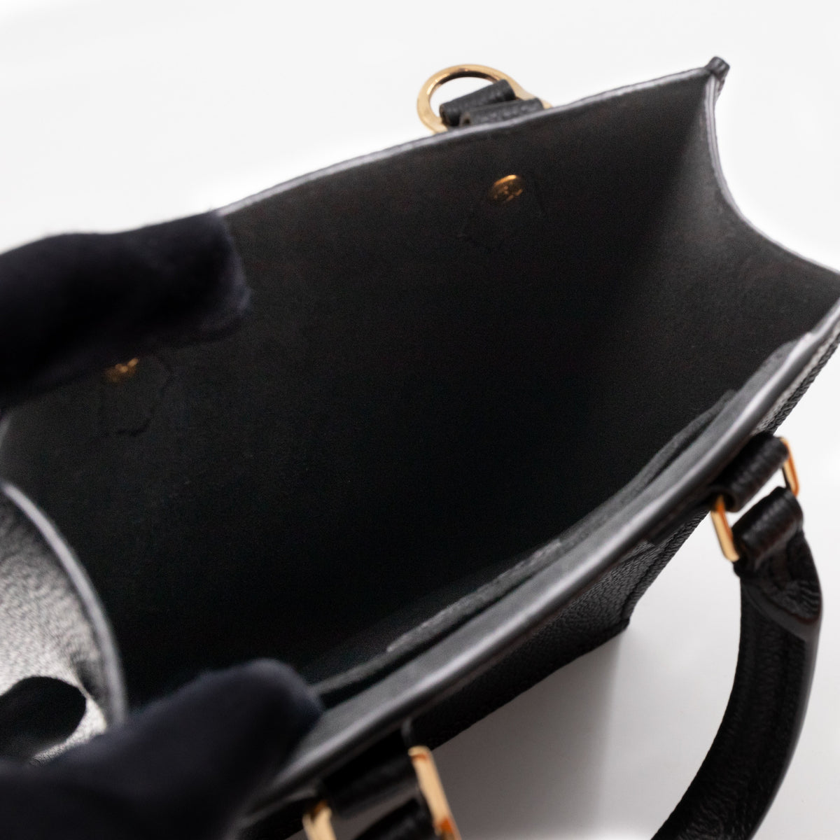 Louis-vuitton Petit Sac Plat Black Monogram Empreinte Leather