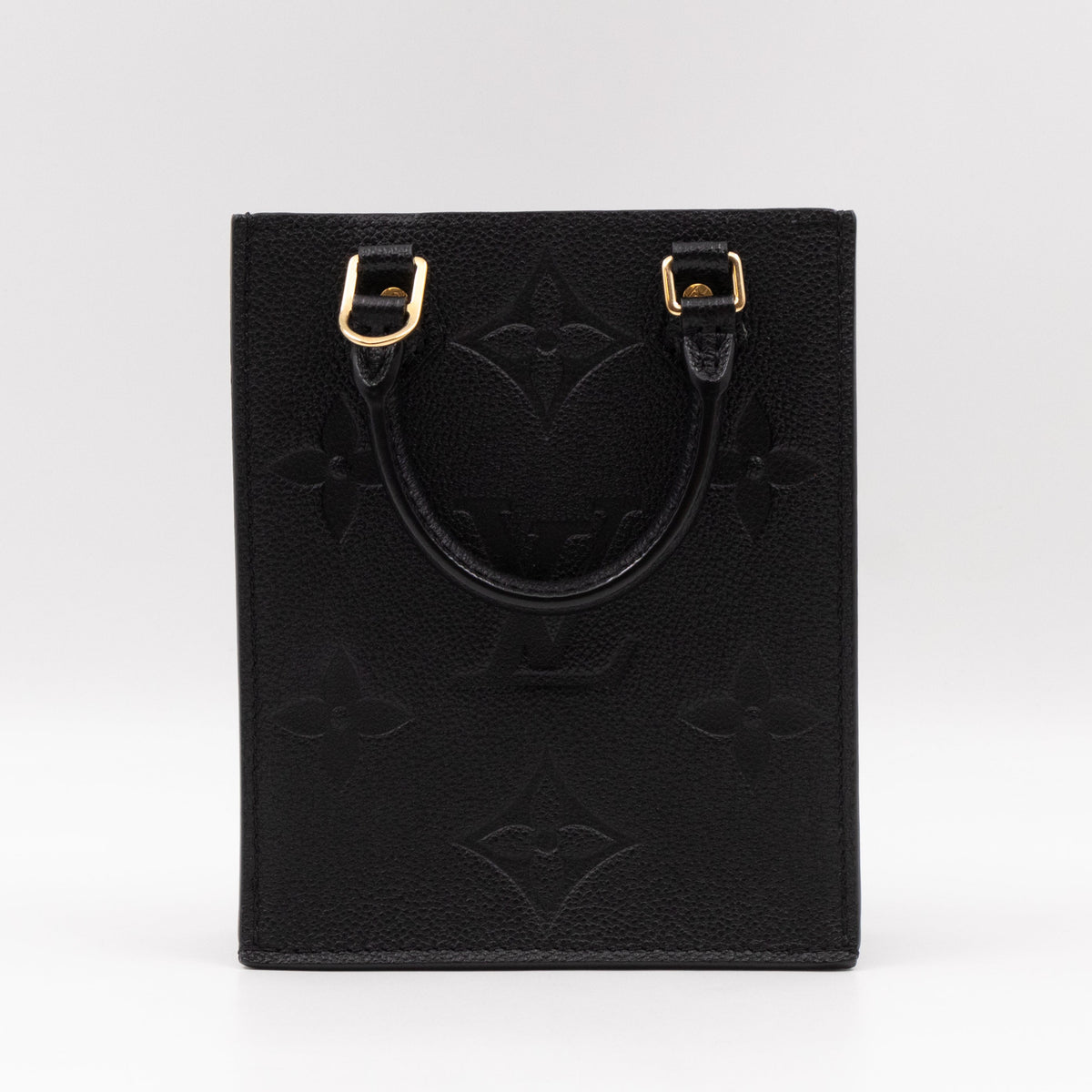 Louis-vuitton Petit Sac Plat Black Monogram Empreinte Leather