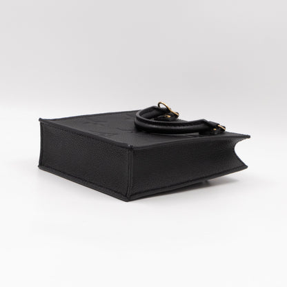 Louis-vuitton Petit Sac Plat Black Monogram Empreinte Leather