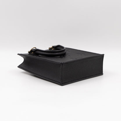 Louis-vuitton Petit Sac Plat Black Monogram Empreinte Leather