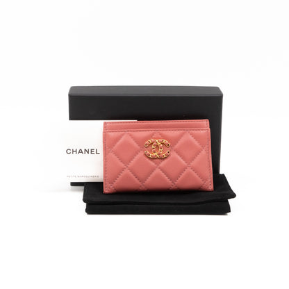 Chanel 19  Holder Pink Leather