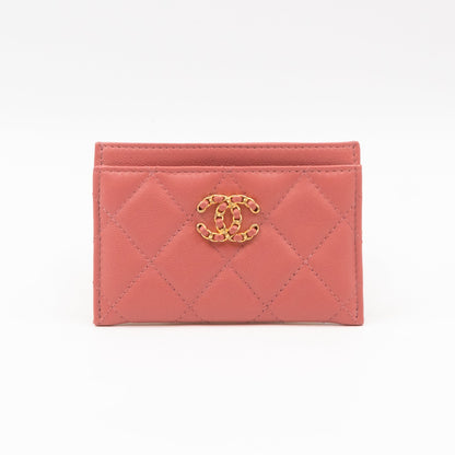 Chanel 19  Holder Pink Leather