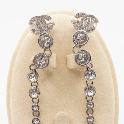 CC Long Drop Cuff Crystal Earrings