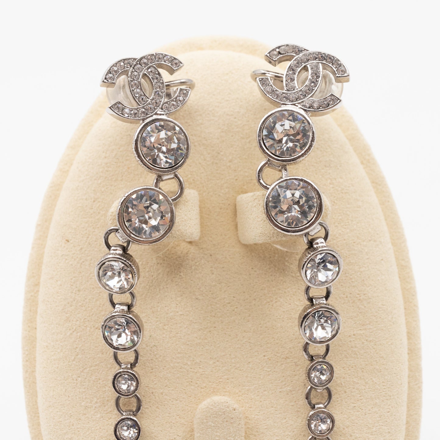 CC Long Drop Cuff Crystal Earrings