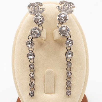 CC Long Drop Cuff Crystal Earrings