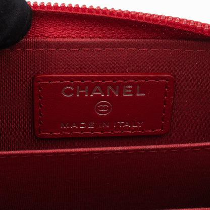 Boy Zip Around  Holder Red Leather