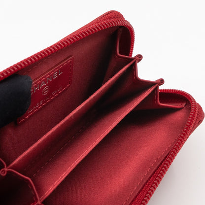 Boy Zip Around  Holder Red Leather