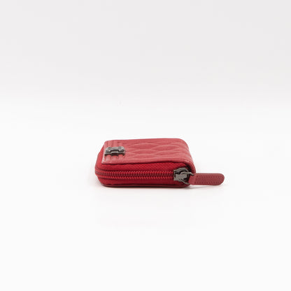 Boy Zip Around  Holder Red Leather