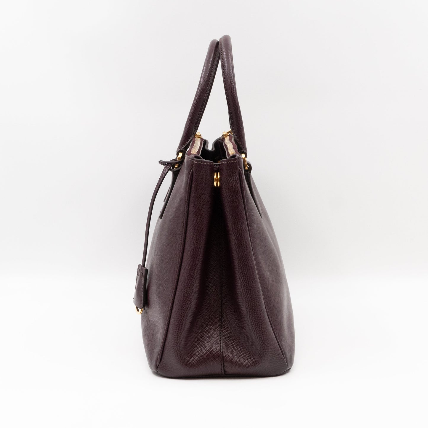 Galleria Large Double Zip Burgundy Saffiano Leather