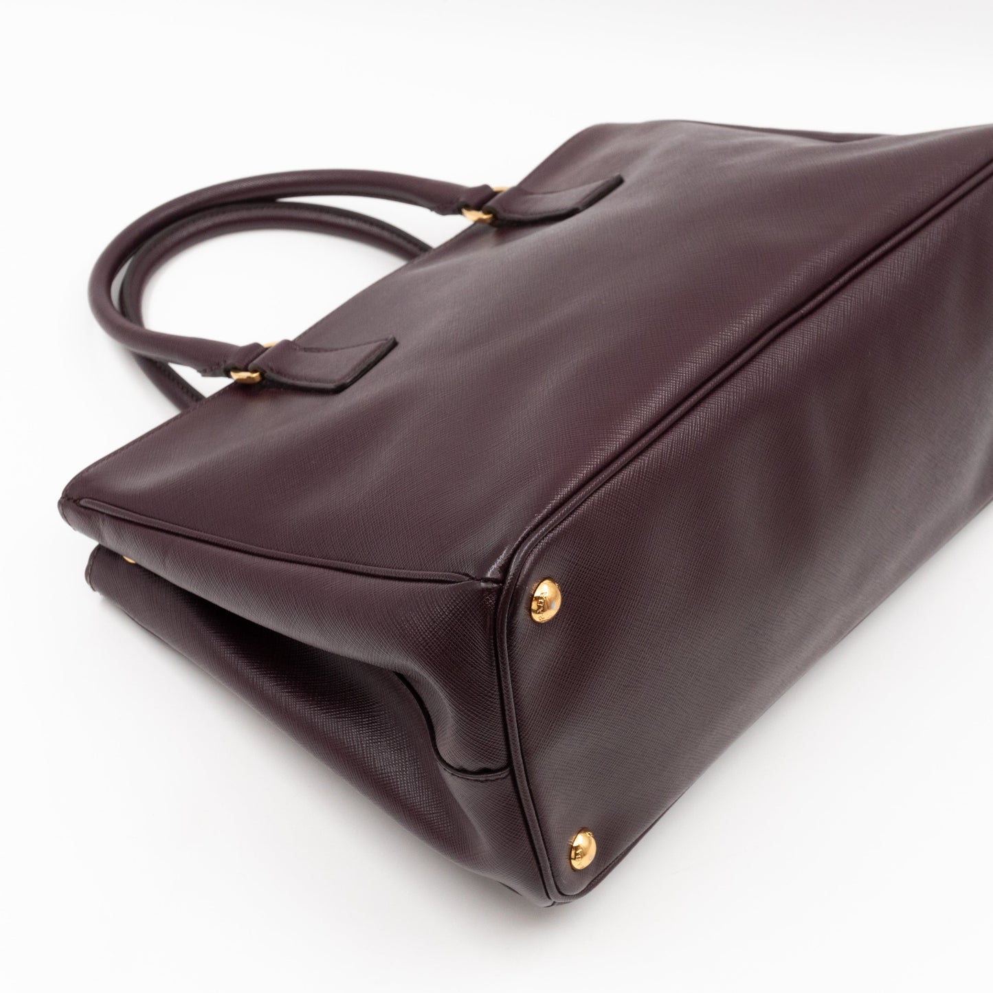 Galleria Large Double Zip Burgundy Saffiano Leather