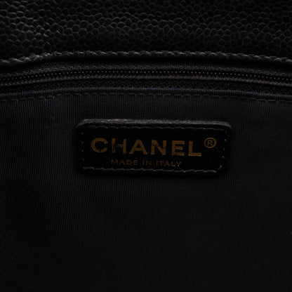 GST Grand Shopping Tote Black Caviar Gold