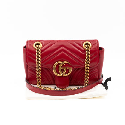 GG Marmont Flap Mini Red Leather