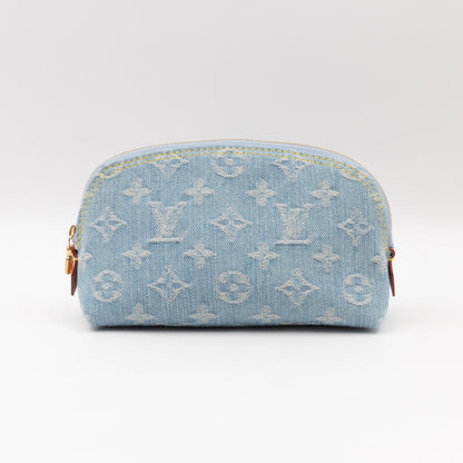Louis-vuitton Cosmetic Pouch PM Monogram Sky Blue Denim