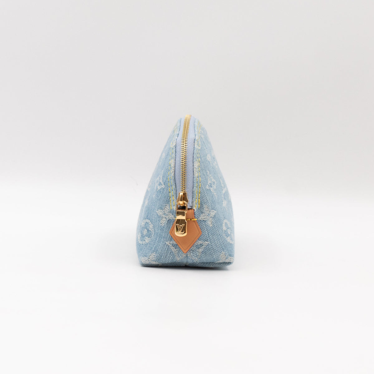 Cosmetic Pouch PM Monogram Sky Blue Denim
