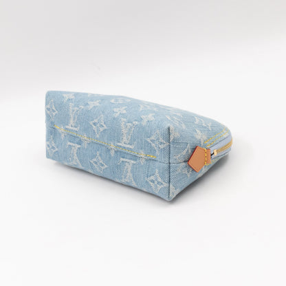 Louis-vuitton Cosmetic Pouch PM Monogram Sky Blue Denim