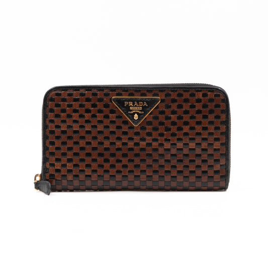 Madras Zip Around Wallet Brown