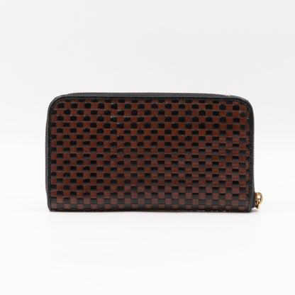 Madras Zip Around Wallet Brown