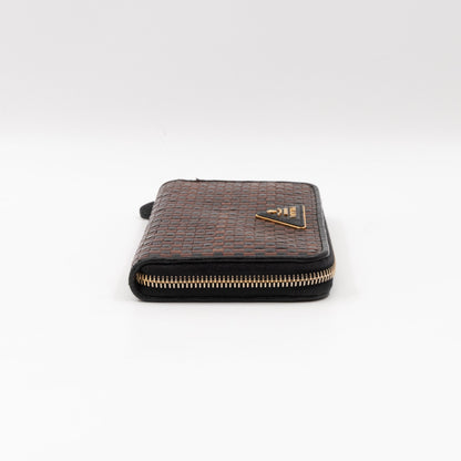 Madras Zip Around Wallet Brown