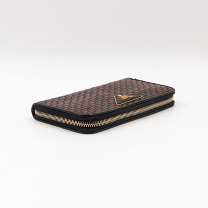 Madras Zip Around Wallet Brown