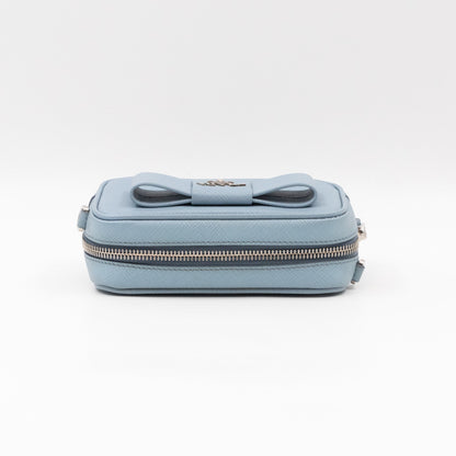 Bow Camera Bag Light Blue Leather