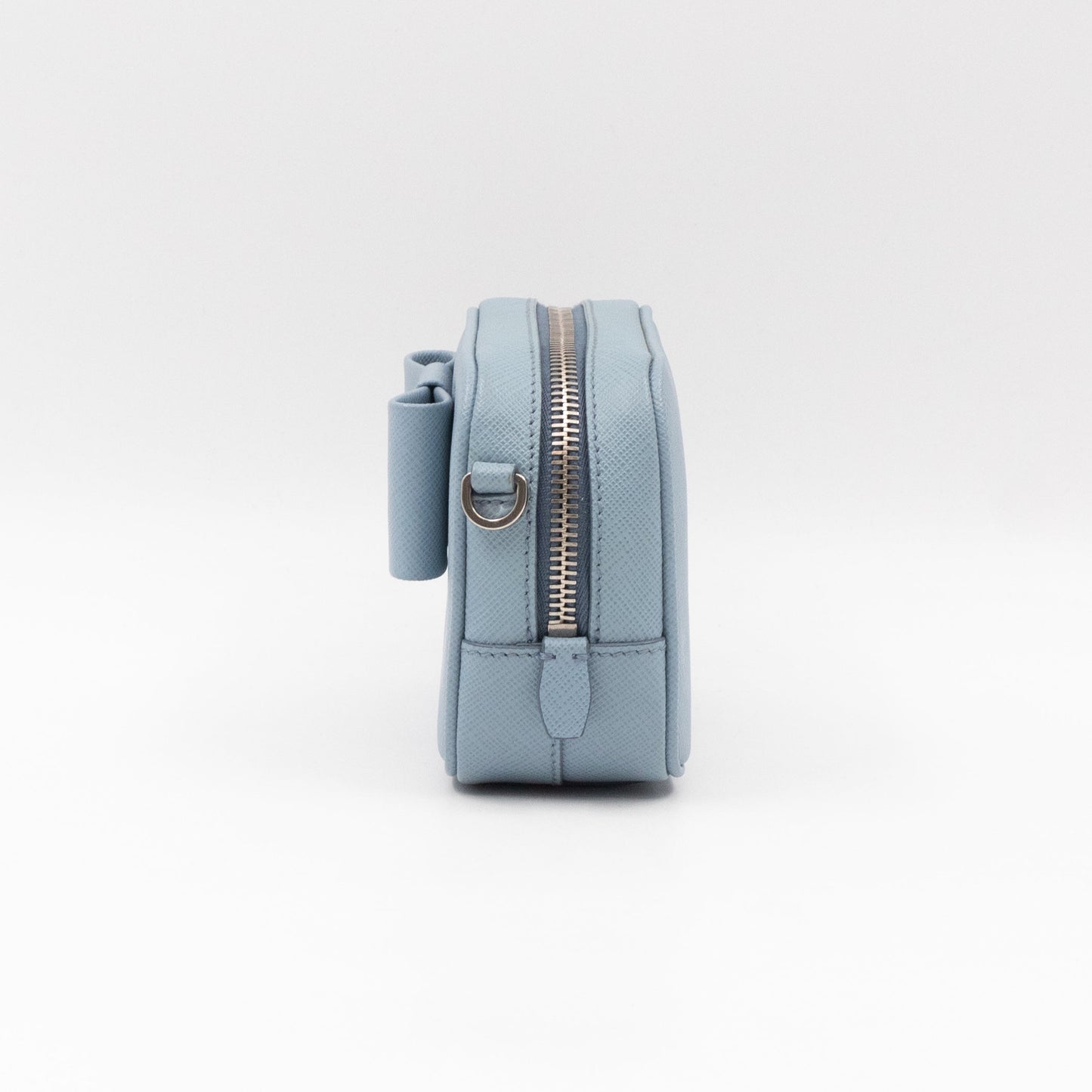 Bow Camera Bag Light Blue Leather