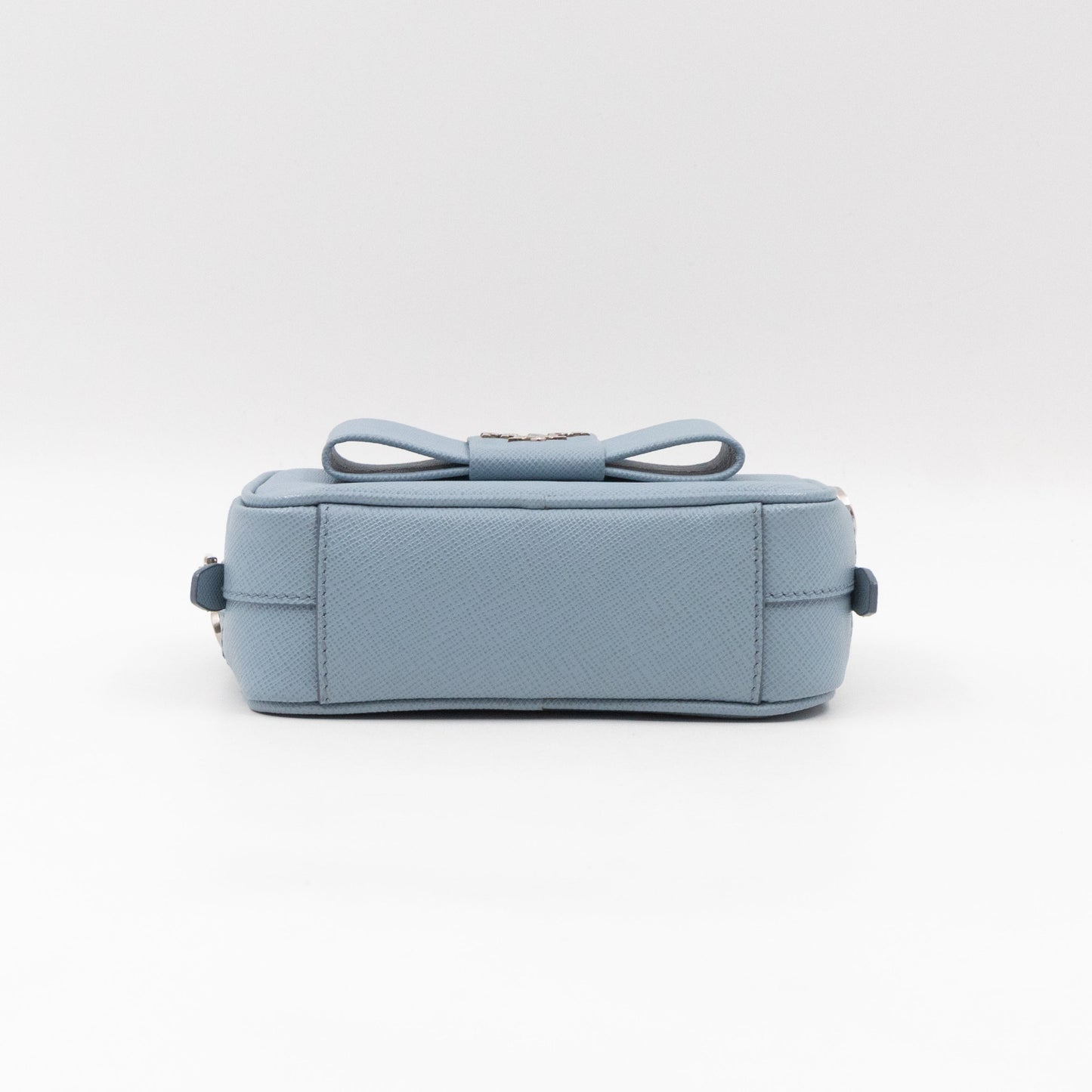 Bow Camera Bag Light Blue Leather